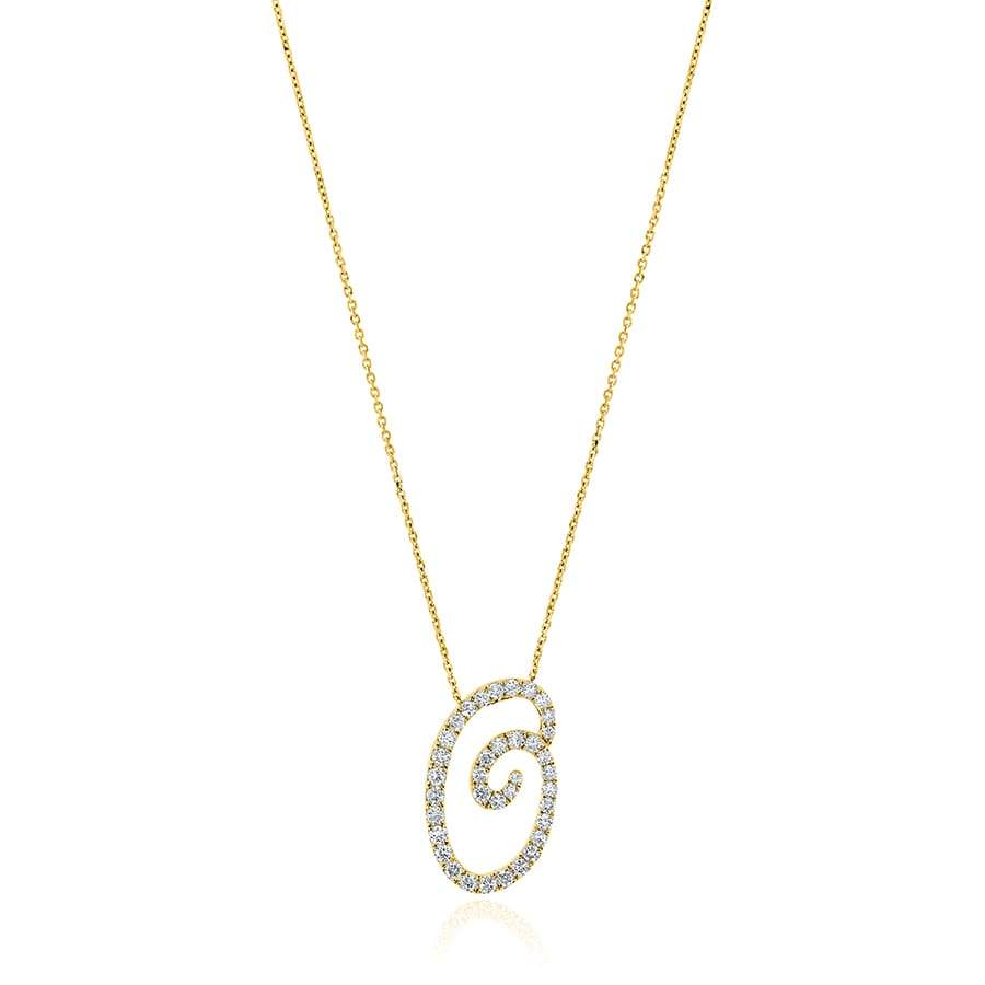 Diamond Initial O Necklace 0.49ct G SI Quality in 9k Yellow Gold - My Jewel World