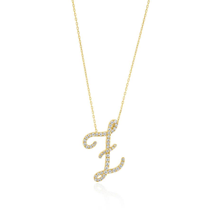 Diamond Initial Z Necklace 0.40ct G SI Quality in 9k Yellow Gold - My Jewel World