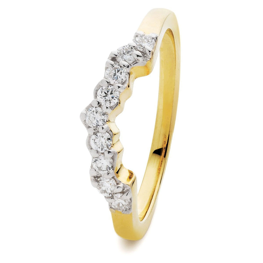 Diamond Matching Wishbone Boat Ring 0.25ct F-VS Quality 18k Gold - My Jewel World