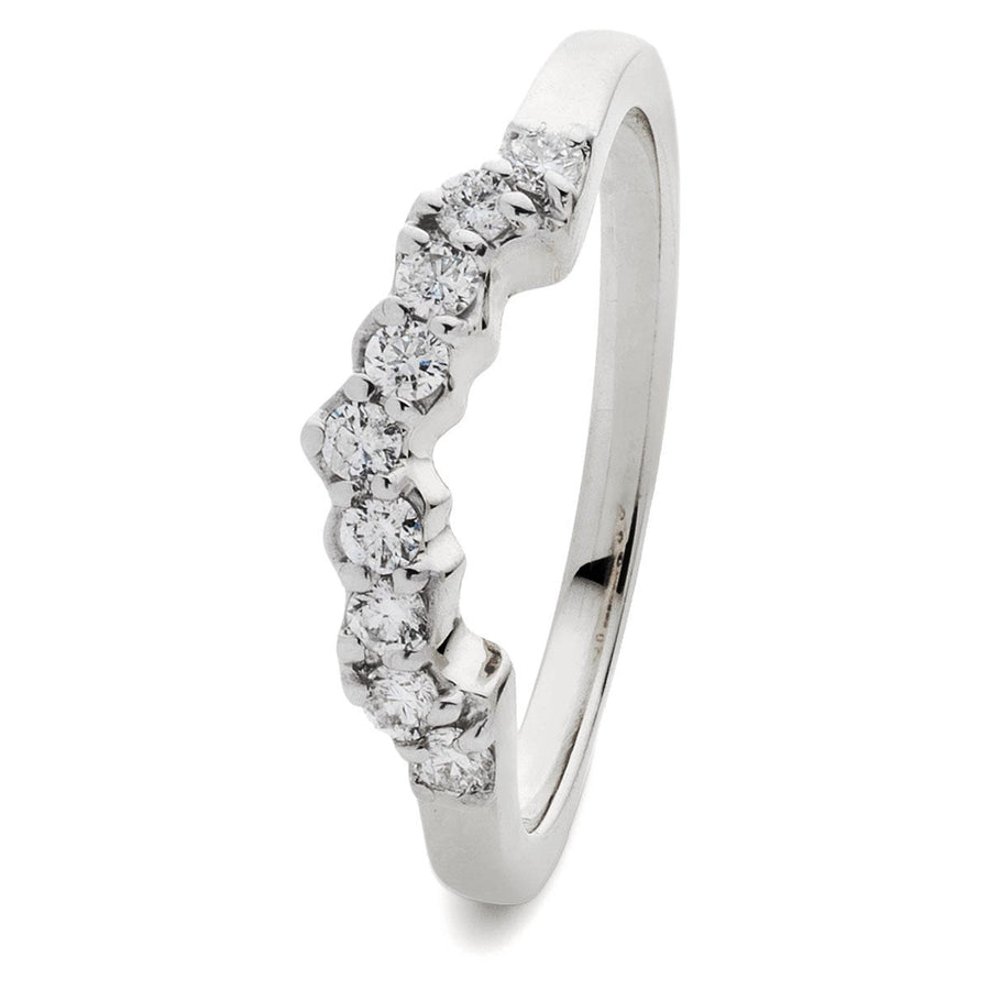 Diamond Matching Wishbone Boat Ring 0.50ct G-SI Quality Platinum - My Jewel World
