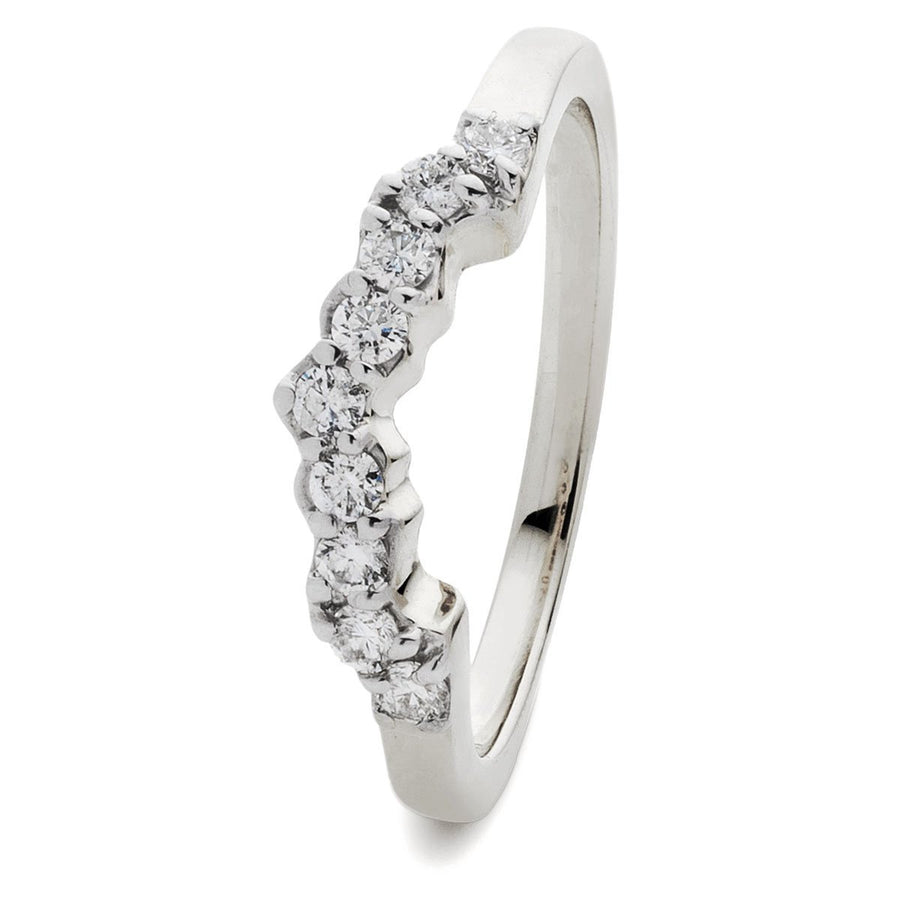 Diamond Matching Wishbone Boat Ring 1.00ct F-VS Quality 18k White Gold - My Jewel World