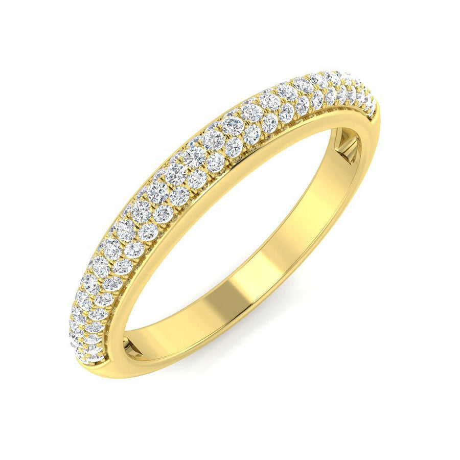 Diamond Pave Eternity Ring 2.6mm 0.40ct F-VS Quality 18k Yellow Gold - My Jewel World