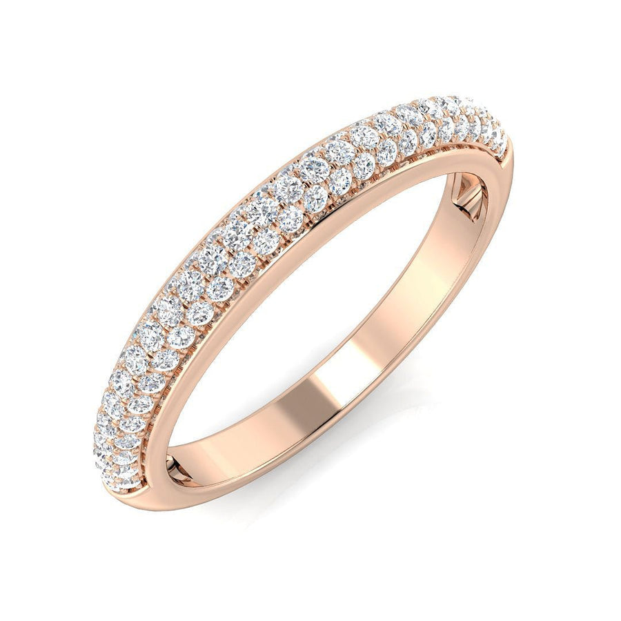 Diamond Pave Eternity Ring 2.6mm 0.40ct F-VS Quality in 18k Rose Gold - My Jewel World