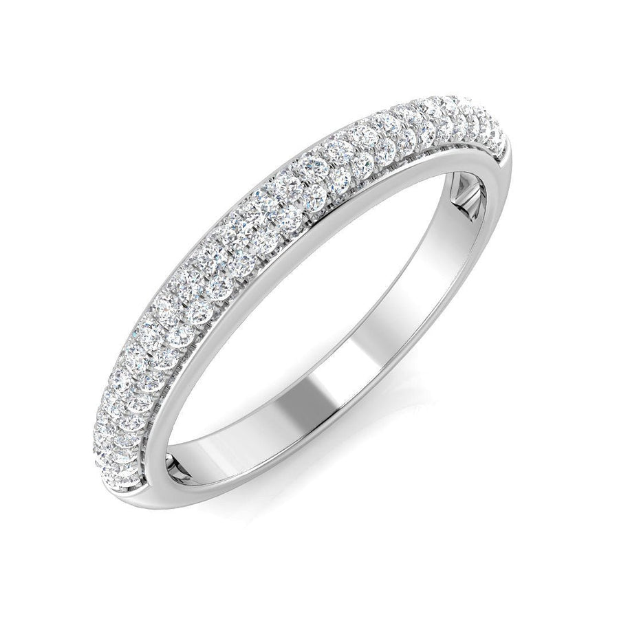 Diamond Pave Eternity Ring 2.6mm 0.40ct F-VS Quality in 18k White Gold - My Jewel World