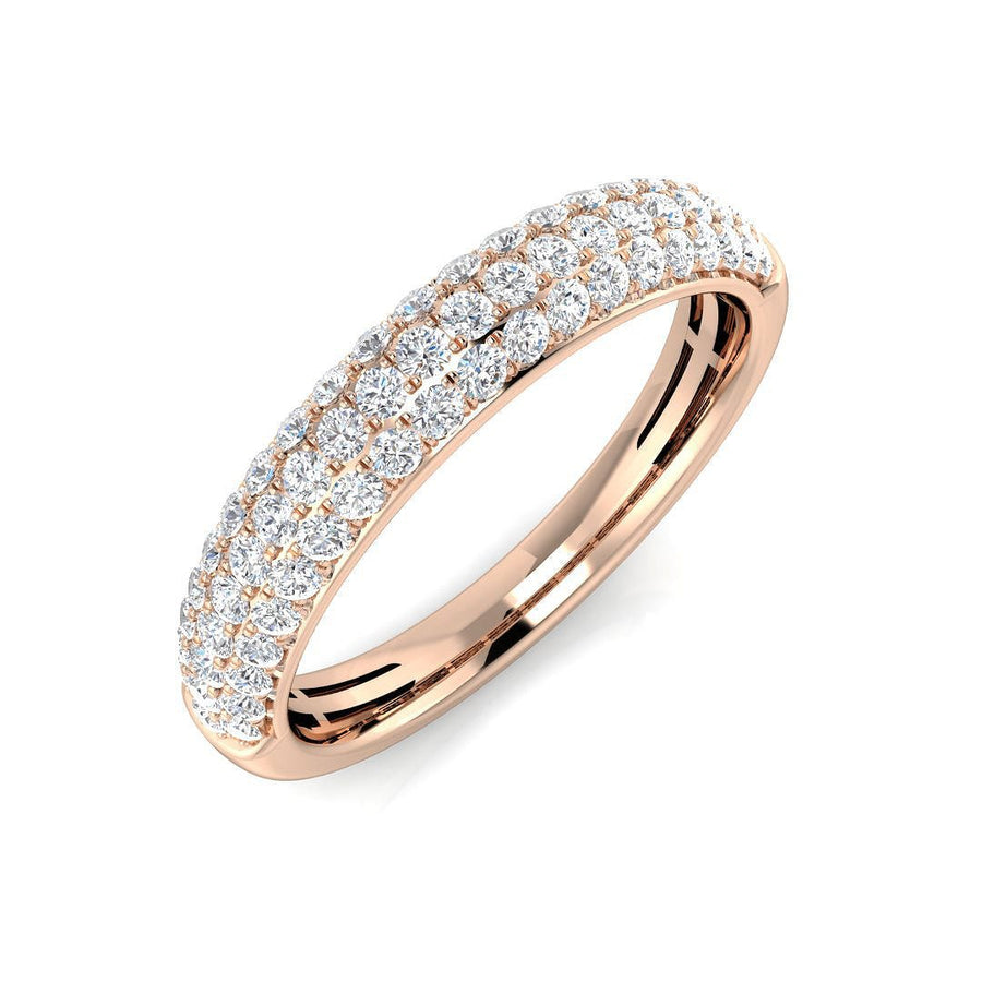 Diamond Pave Eternity Ring 3.2mm 0.55ct F-VS Quality in 18k Rose Gold - My Jewel World