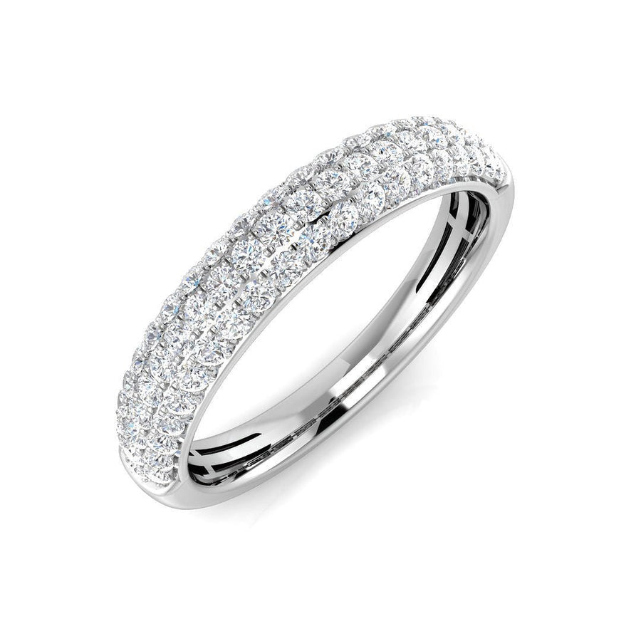 Diamond Pave Eternity Ring 3.2mm 0.55ct F-VS Quality in 18k White Gold - My Jewel World