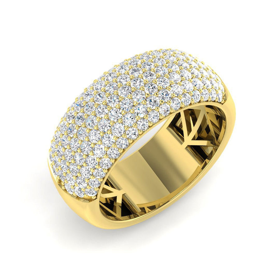 Diamond Pave Eternity Ring 6.0mm 1.00ct F-VS Quality 18k Yellow Gold - My Jewel World