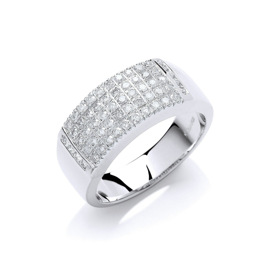 Diamond Pave Ring 0.50ct H-SI Quality in 9K White Gold - My Jewel World