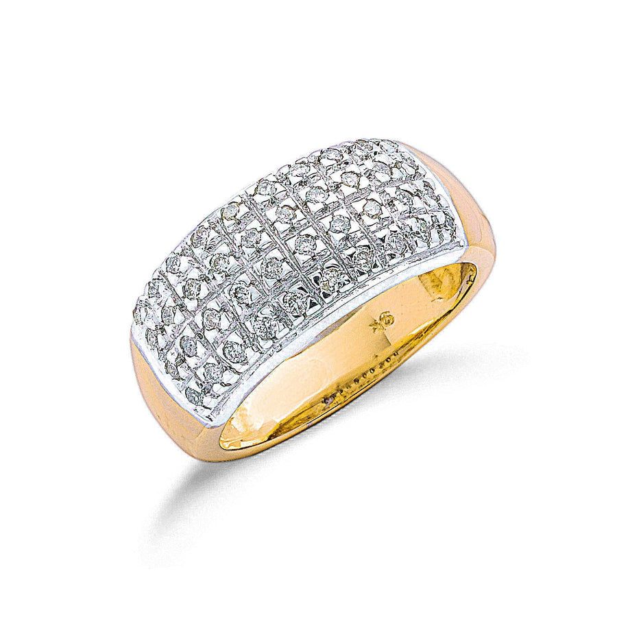 Diamond Pave Ring 0.50ct H-SI Quality in 9K Yellow Gold - My Jewel World