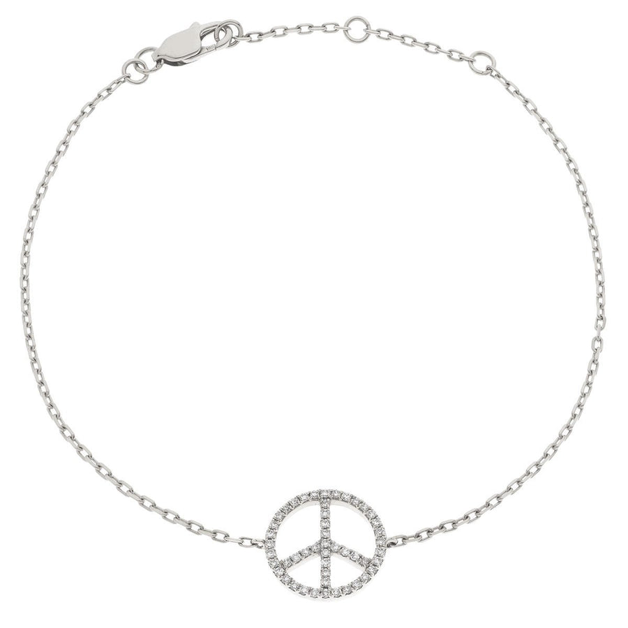 Diamond Peace Bracelet 0.50ct F VS Quality in 18k White Gold - My Jewel World