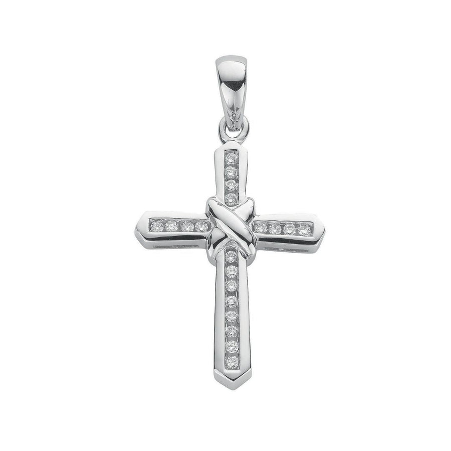 Diamond Pendant Cross Necklace 0.25ct H-SI in 9K Yellow Gold - My Jewel World
