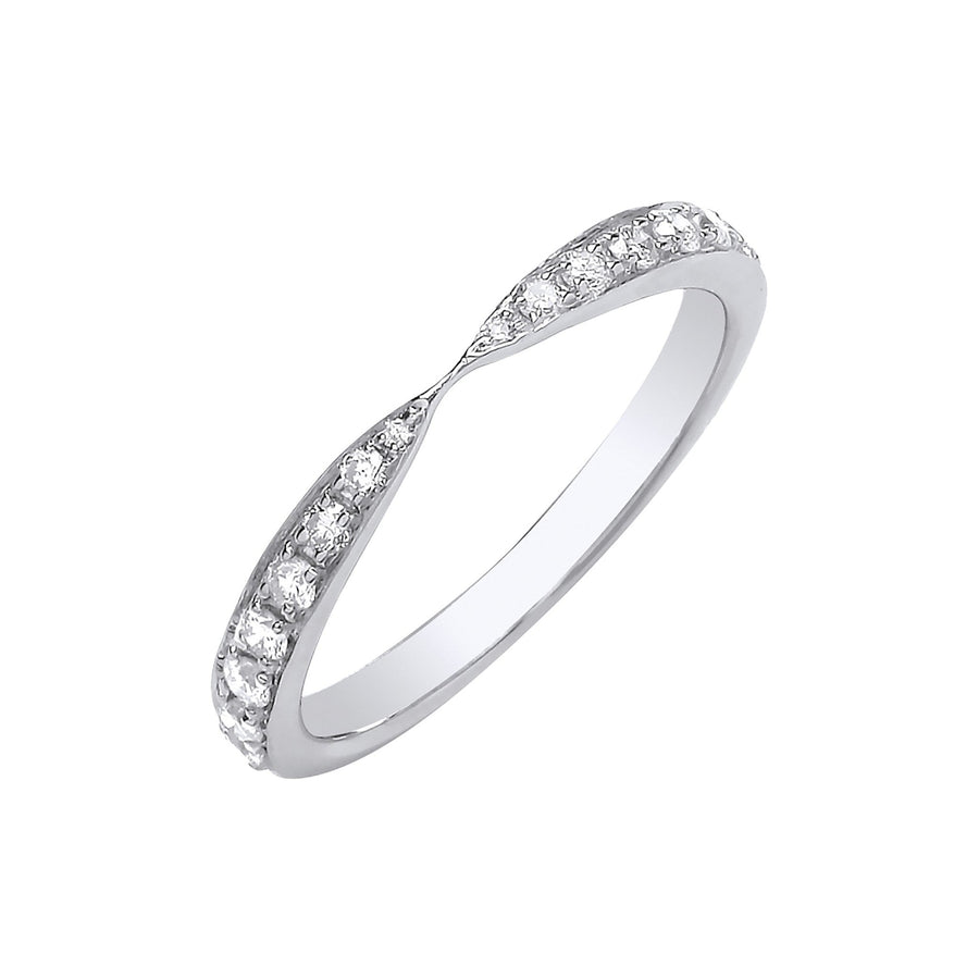 Diamond Pinched Eternity Ring 0.25ct H-SI Quality in 9K White Gold - My Jewel World