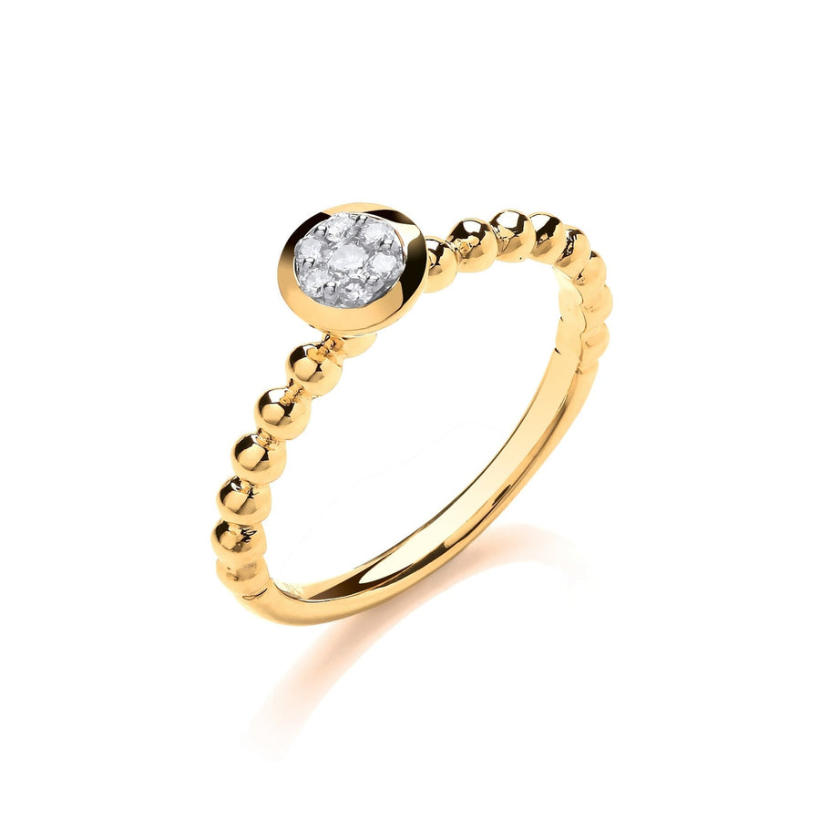 Diamond Ring Fancy 0.10ct H-SI Quality in 9K Yellow Gold - My Jewel World