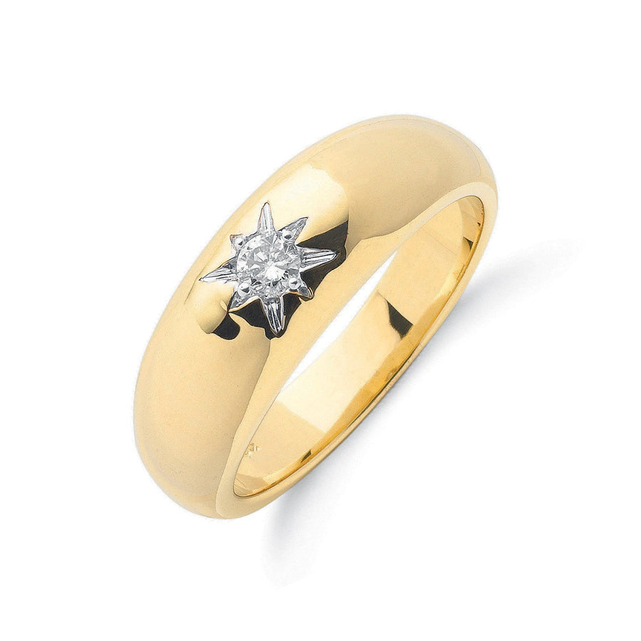Diamond Single Stone Ring 0.15ct H-SI Quality in 9K Yellow Gold - My Jewel World
