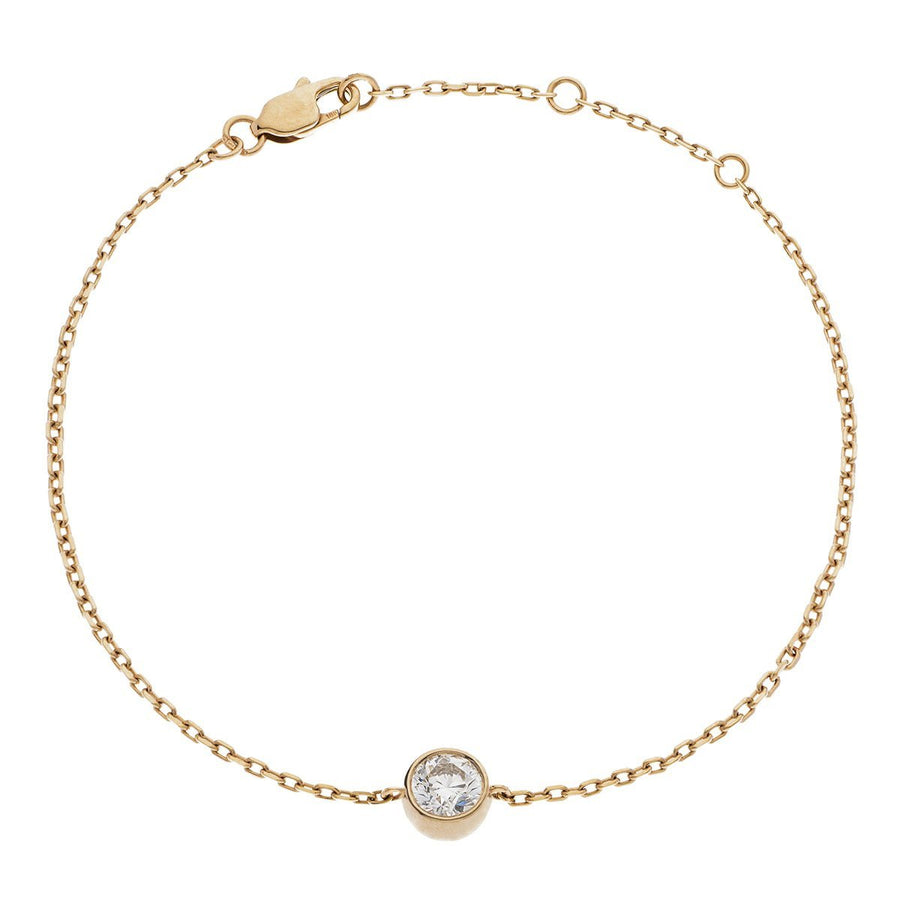 Diamond Solitaire Bracelet 0.20ct F VS Quality in 18k Rose Gold - My Jewel World