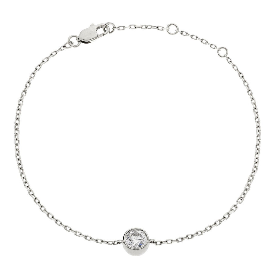 Diamond Solitaire Bracelet 0.20ct F VS Quality in 18k White Gold - My Jewel World
