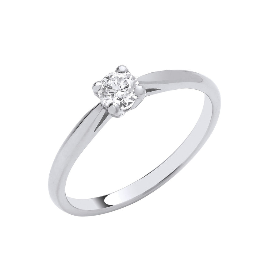 Diamond Solitaire Engagement Ring 0.25ct H-SI Quality in Platinum - My Jewel World