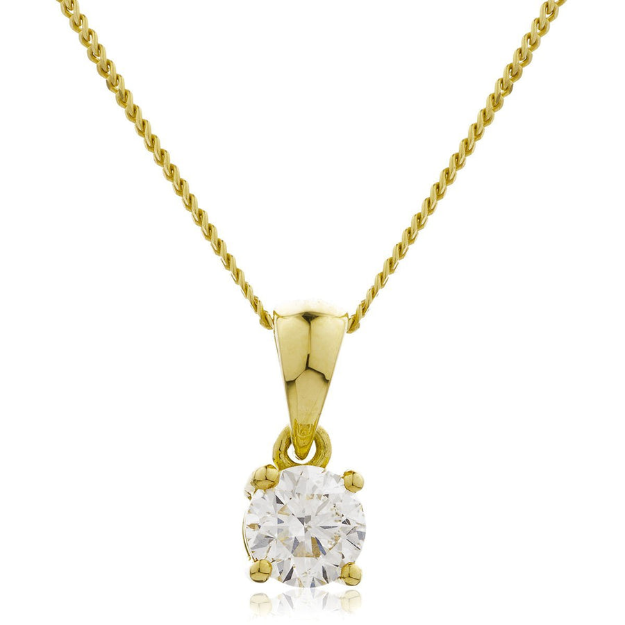 Diamond Solitaire Necklace 0.10ct F VS Quality in 18k Yellow Gold - My Jewel World