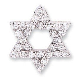 Diamond Star of David Pendant Necklace 0.80ct H-SI in 18K White Gold - My Jewel World