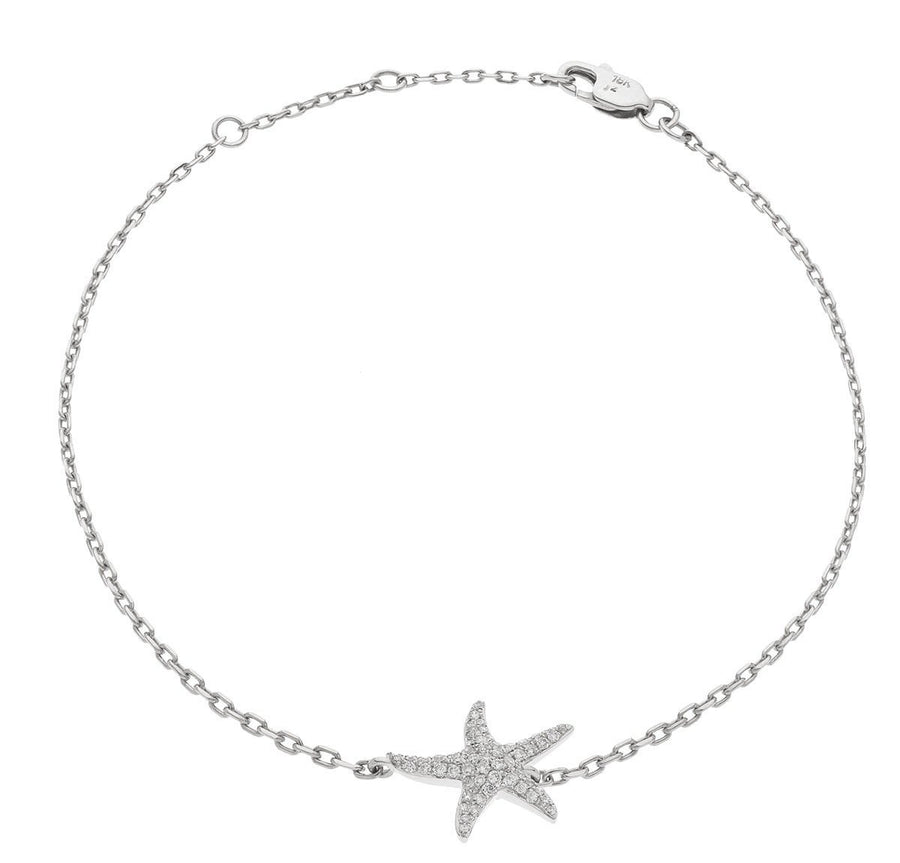 Diamond Starfish Bracelet 0.25ct F VS Quality in 18k White Gold - My Jewel World
