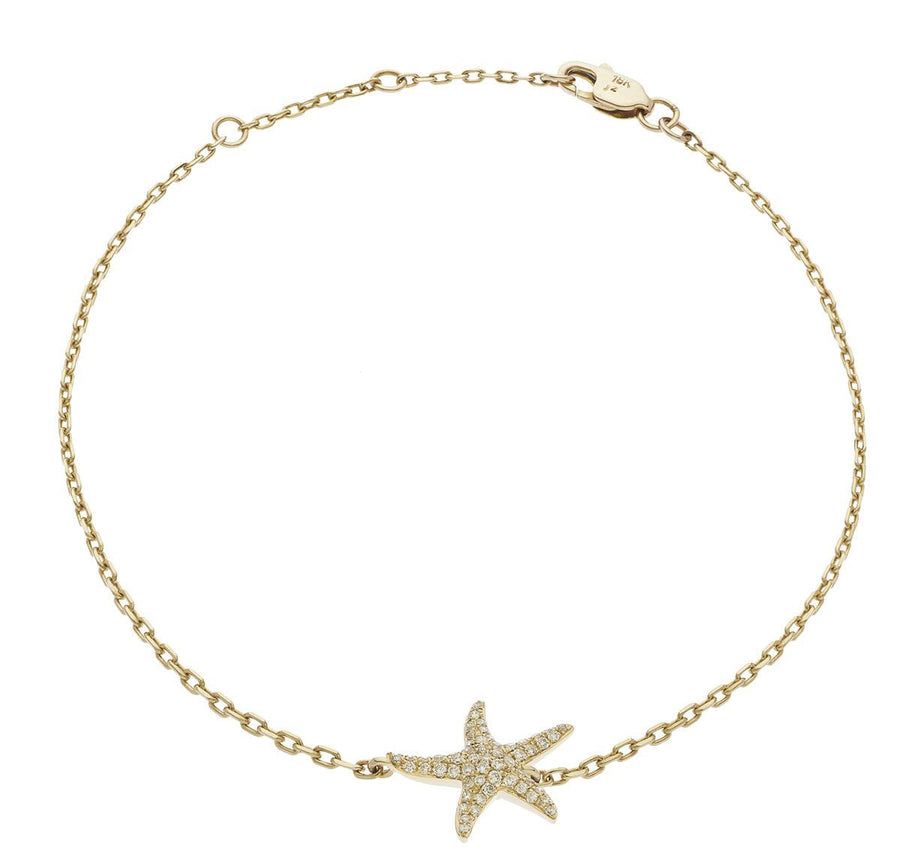 Diamond Starfish Bracelet 0.25ct F VS Quality in 18k Yellow Gold - My Jewel World