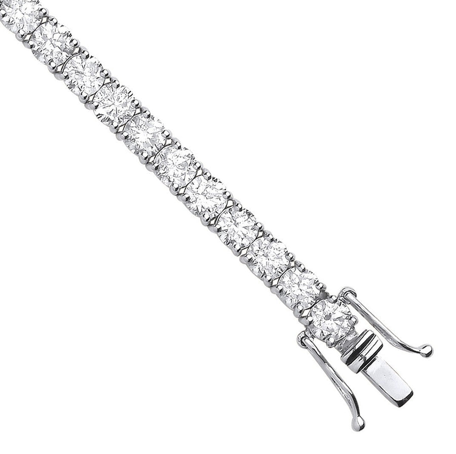 Diamond Tennis Bracelet 7.5 Inch 10.00ct H-SI in 18K White Gold - My Jewel World