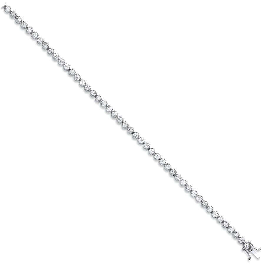 Diamond Tennis Bracelet 7.5 Inch 4.00ct H-SI Quality in 18K White Gold - My Jewel World