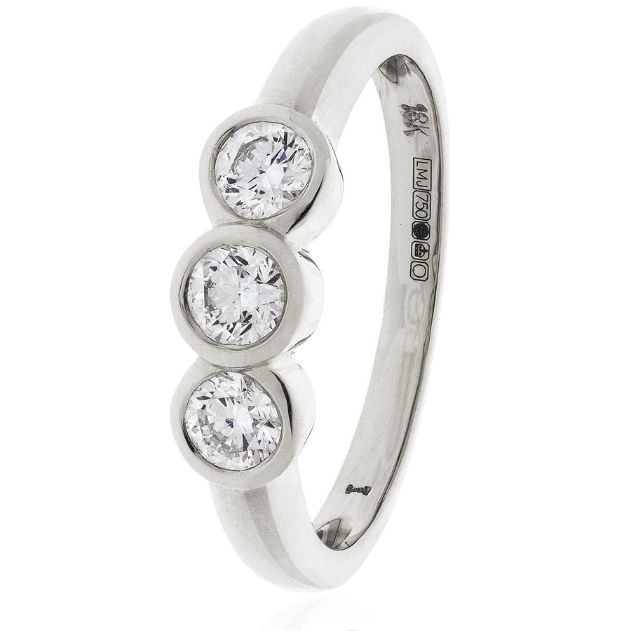 Diamond Trilogy Engagement Ring 0.25ct F-VS Quality in Platinum - My Jewel World