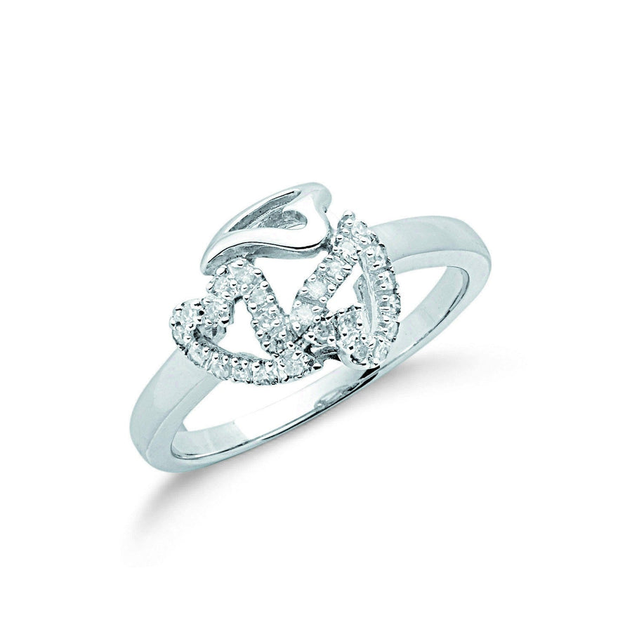 Diamond Triple Heart Ring 0.12ct H-SI Quality in 9K White Gold - My Jewel World