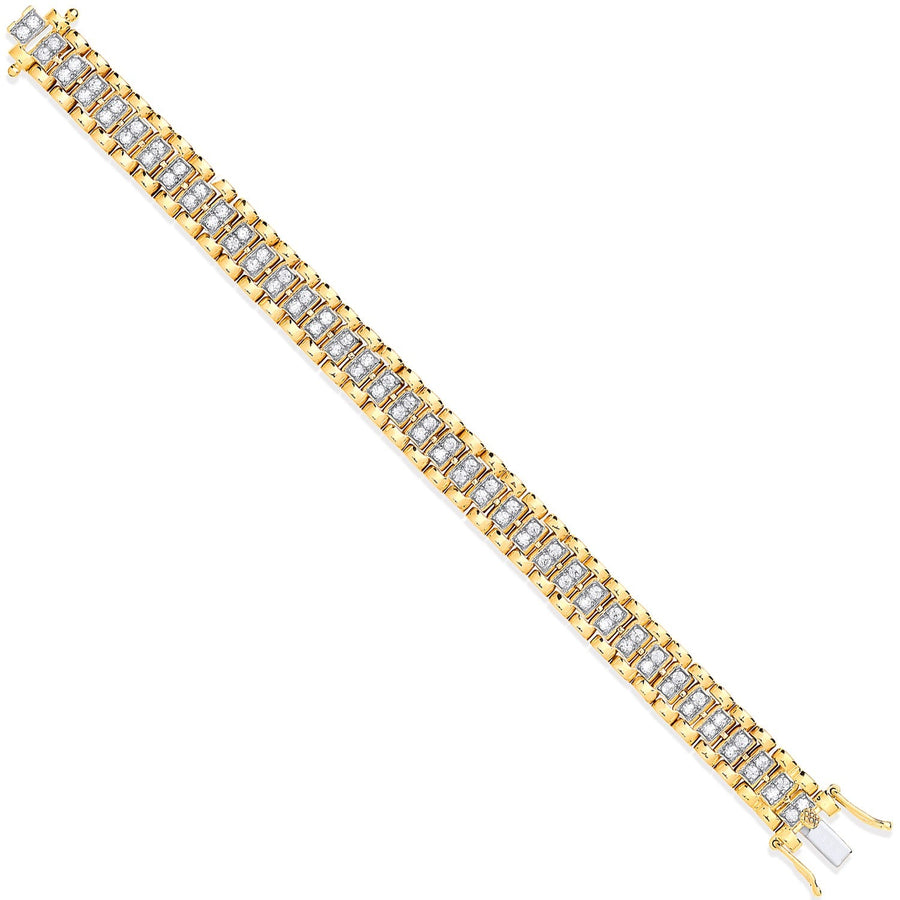 Diamond Watch Link Baby Bracelet 6 Inch 0.21ct H-SI in 9K Yellow Gold - My Jewel World