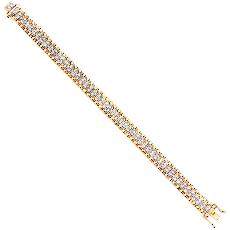 Diamond Watch Link Bracelet 7.5 Inch 0.26ct H-SI in 9K Yellow Gold - My Jewel World