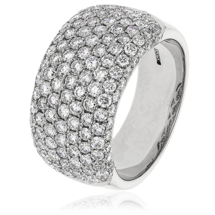 Diamond Wide Pave Ring 12.0mm 2.45ct F-VS Quality in 18k White Gold - My Jewel World
