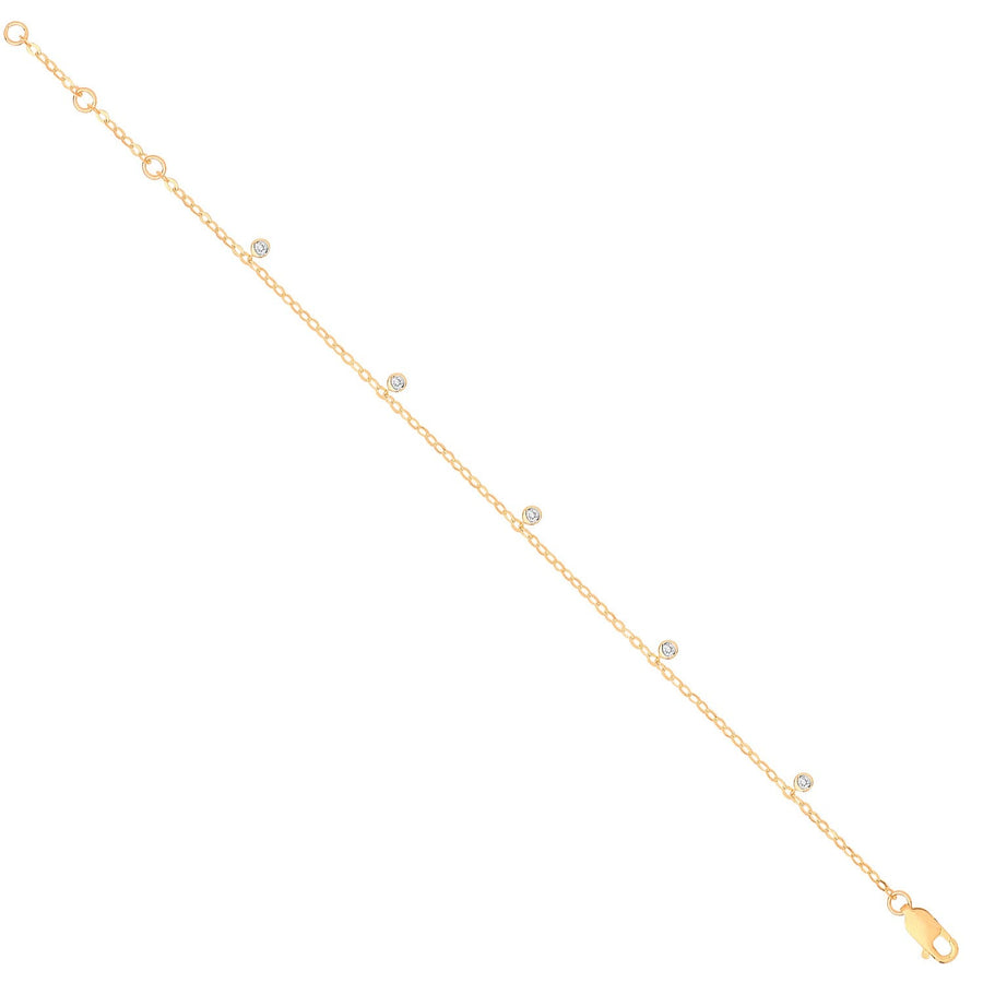 Diamond Yard Bracelet 7.5 Inch 0.10ct H-SI Quality in 9K Yellow Gold - My Jewel World