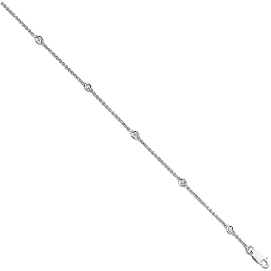 Diamond Yard Bracelet 7.5 Inch 0.20ct H-SI Quality in 18K White Gold - My Jewel World