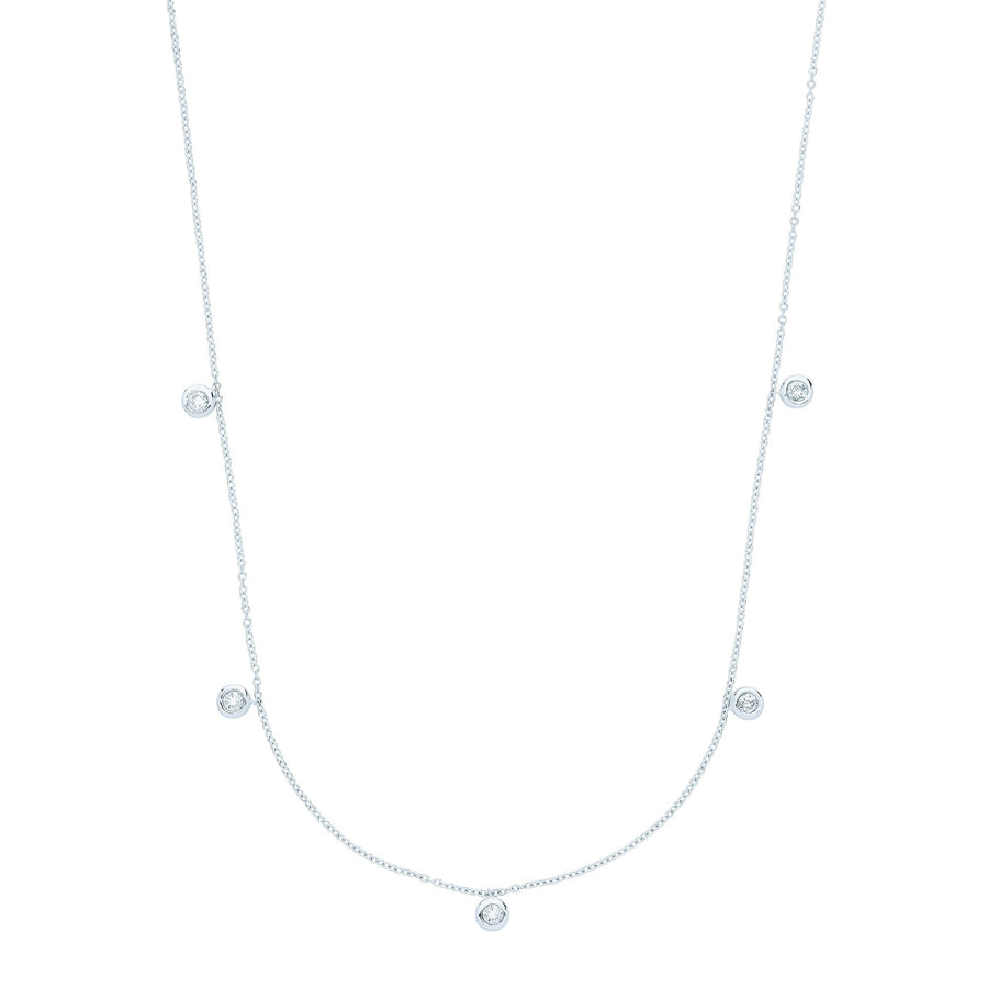 Diamond Yard Necklace 18 Inch 0.25ct H-SI Quality in 9K White Gold - My Jewel World