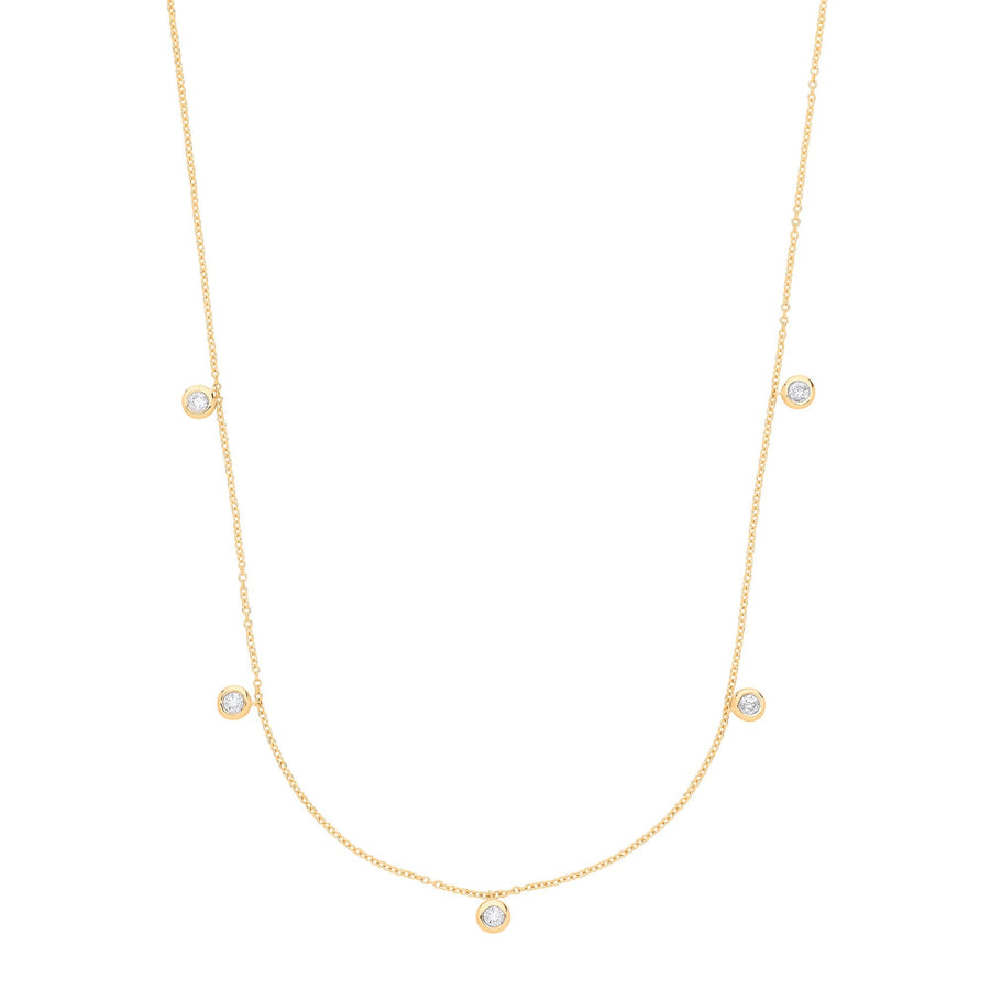 Diamond Yard Necklace 18 Inch 0.25ct H-SI Quality in 9K Yellow Gold - My Jewel World