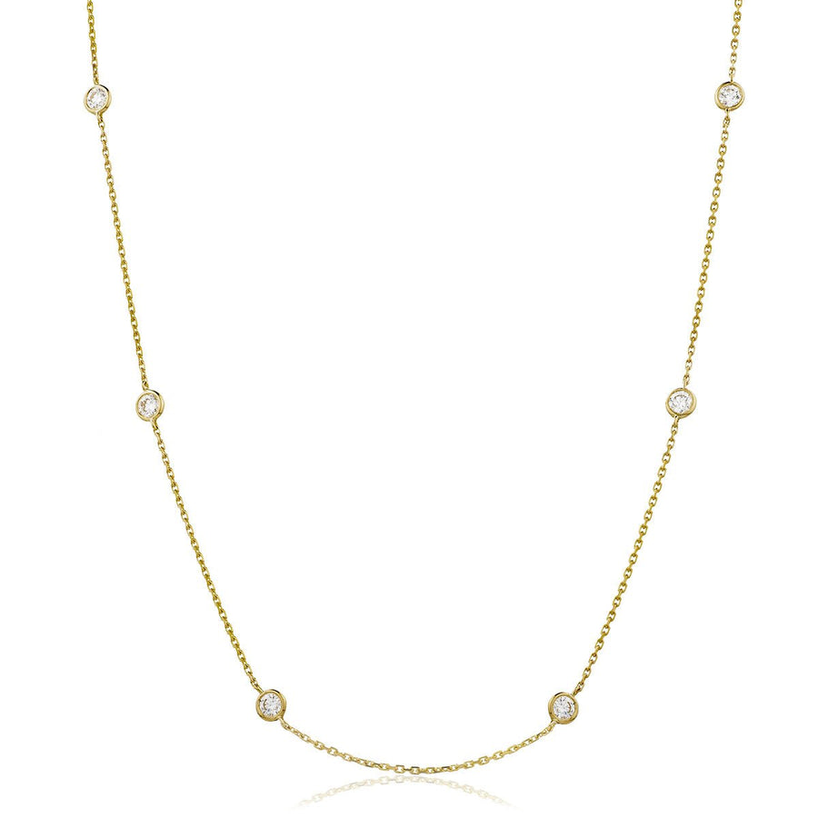 Diamond Yard Necklace 18 Inch 0.40ct F-VS Quality in 18k Yellow Gold - My Jewel World