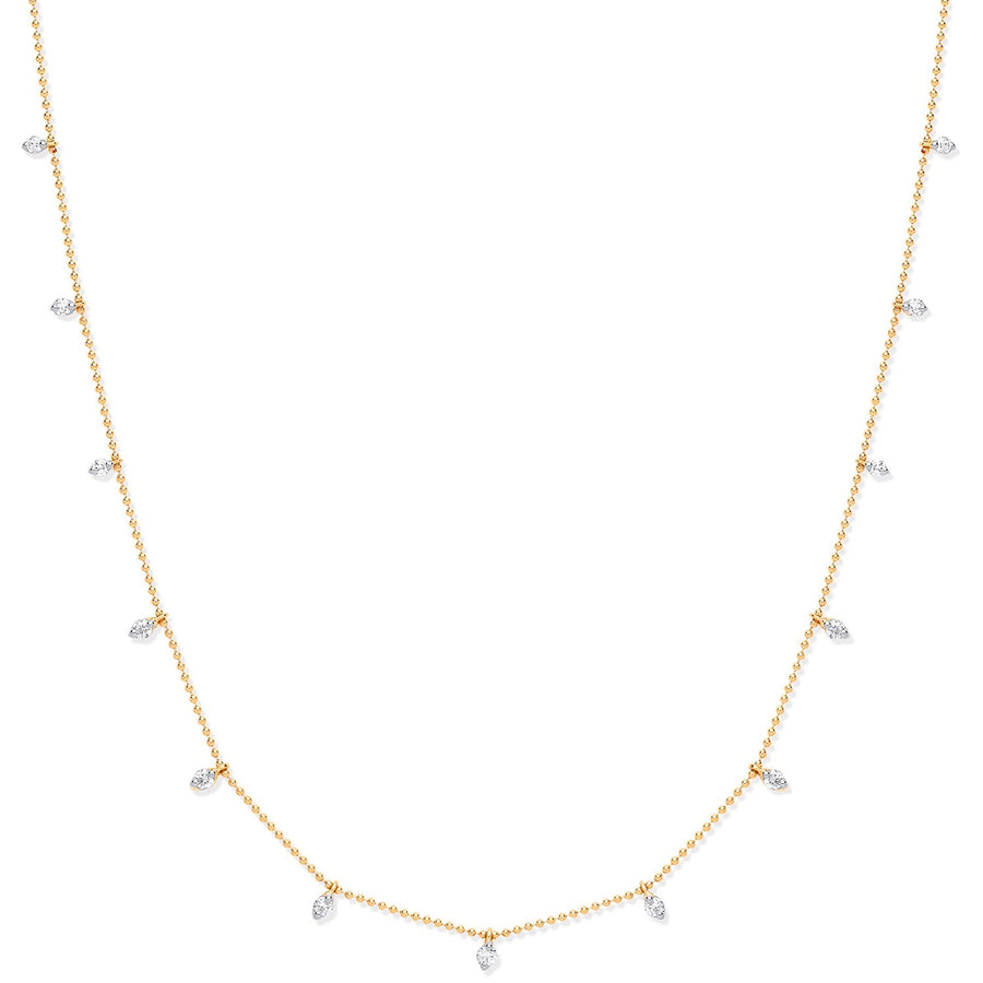 Diamond Yard Necklace 18 Inch 0.50ct H-SI Quality in 18K Yellow Gold - My Jewel World