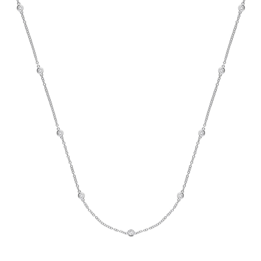 Diamond Yard Necklace 18 Inch 0.50ct H-SI Quality in 9K White Gold - My Jewel World