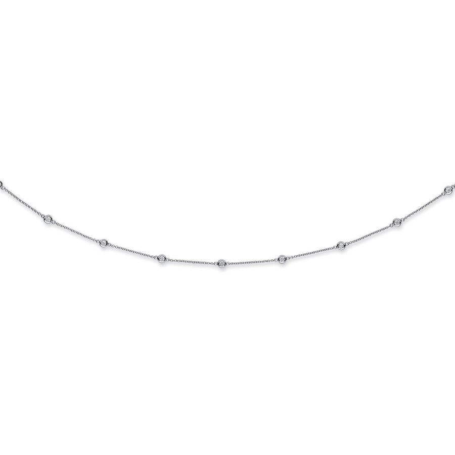 Diamond Yard Necklace 18 Inch 1.00ct H-SI Quality in 18K White Gold - My Jewel World