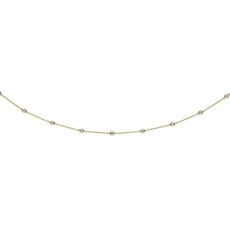 Diamond Yard Necklace 18 Inch 1.00ct H-SI Quality in 18K Yellow Gold - My Jewel World