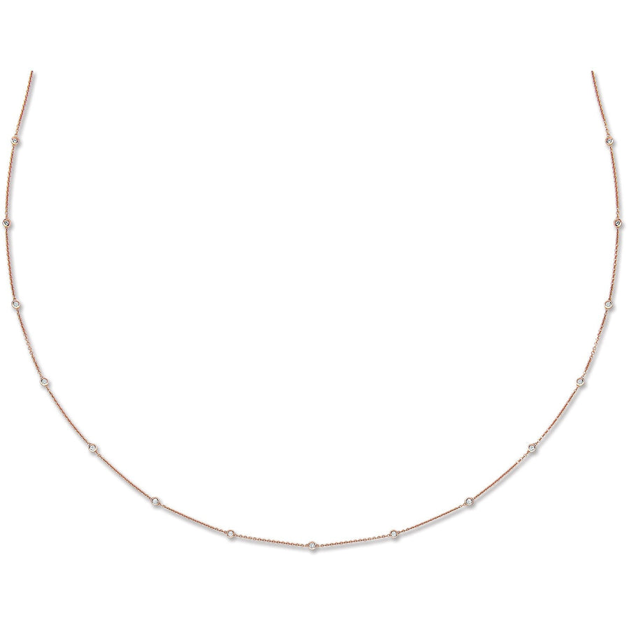 Diamond Yard Necklace 36 Inch 1.00ct H-SI Quality in 18K Rose Gold - My Jewel World
