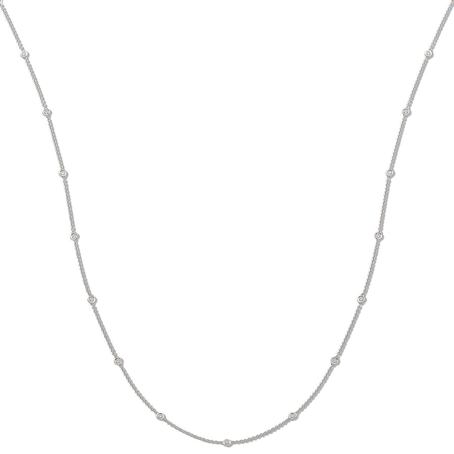 Diamond Yard Necklace 36 Inch 1.00ct H-SI Quality in 18K White Gold - My Jewel World