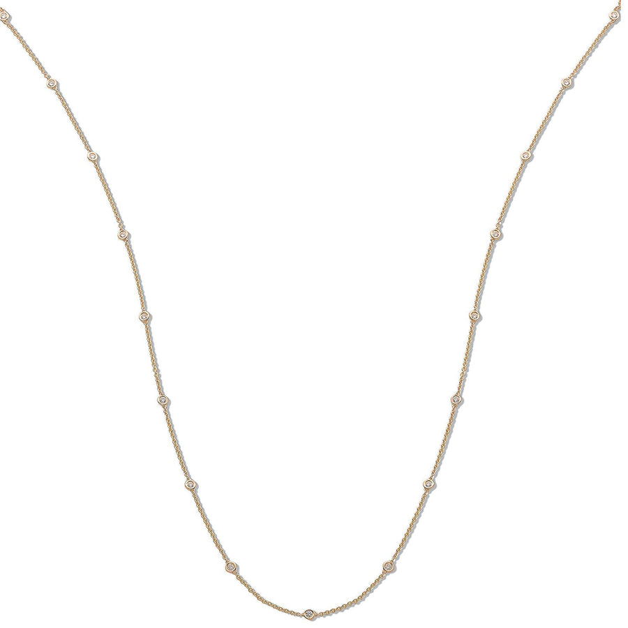 Diamond Yard Necklace 36 Inch 1.00ct H-SI Quality in 18K Yellow Gold - My Jewel World