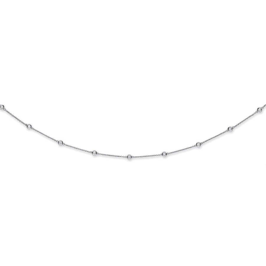 Diamond Yard Necklace 36 Inch 2.00ct H-SI Quality in 18K White Gold - My Jewel World