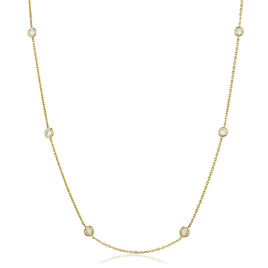 Diamond Yard Necklace 42 Inch 3.30ct F-VS Quality in 18k Yellow Gold - My Jewel World
