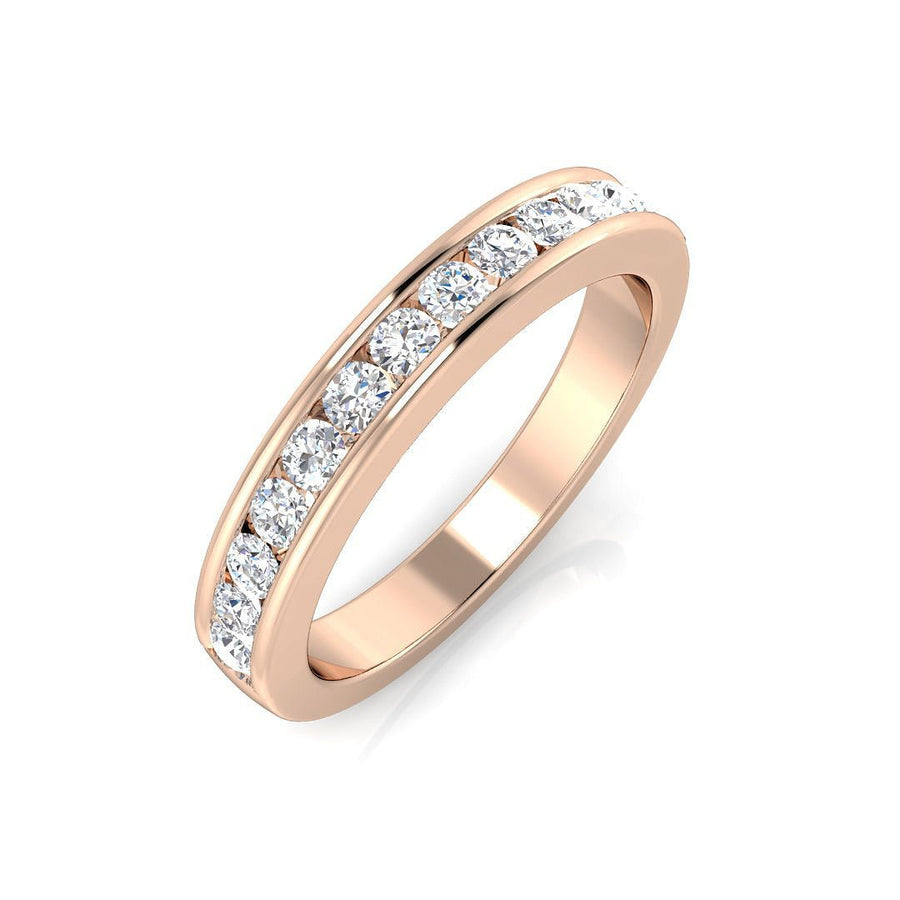 Eternity Diamond 13 Stone Ring 0.40ct F-VS Quality in 18k Rose Gold - My Jewel World