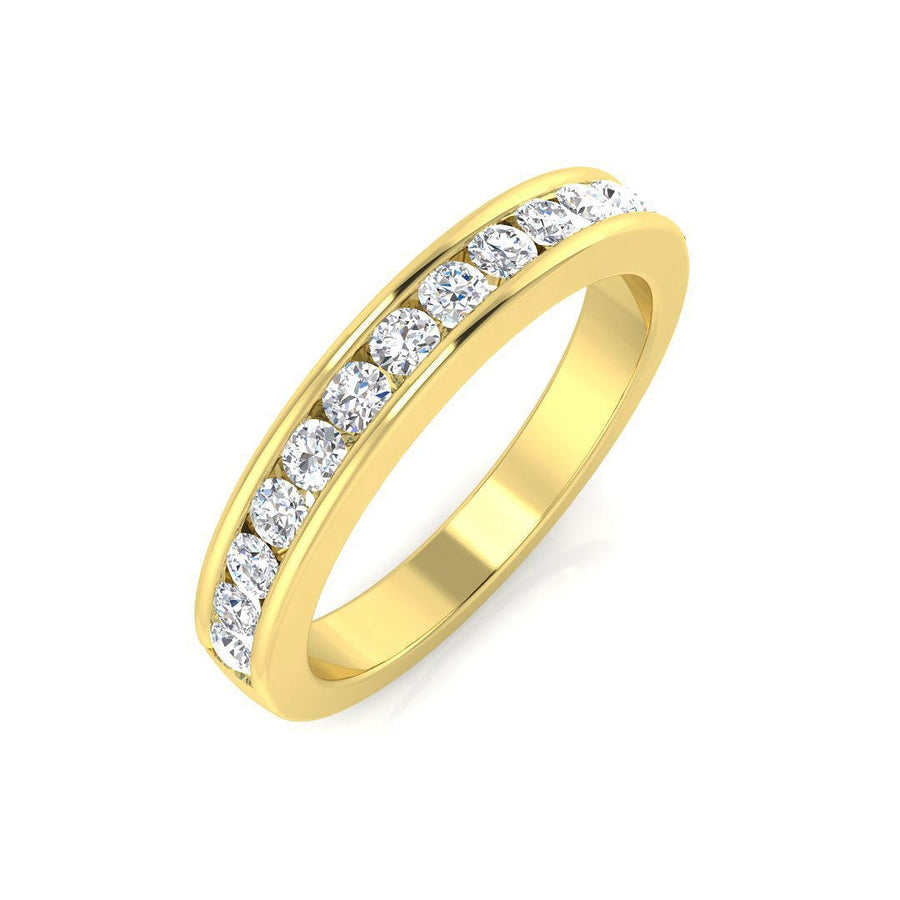 Eternity Diamond 13 Stone Ring 0.40ct F-VS Quality in 18k Yellow Gold - My Jewel World