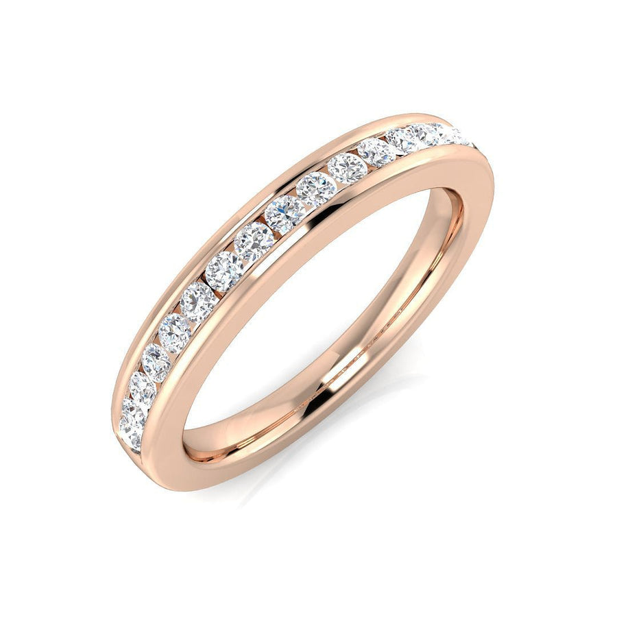 Eternity Diamond 16 Stone Ring 0.27ct F-VS Quality in 18k Rose Gold - My Jewel World