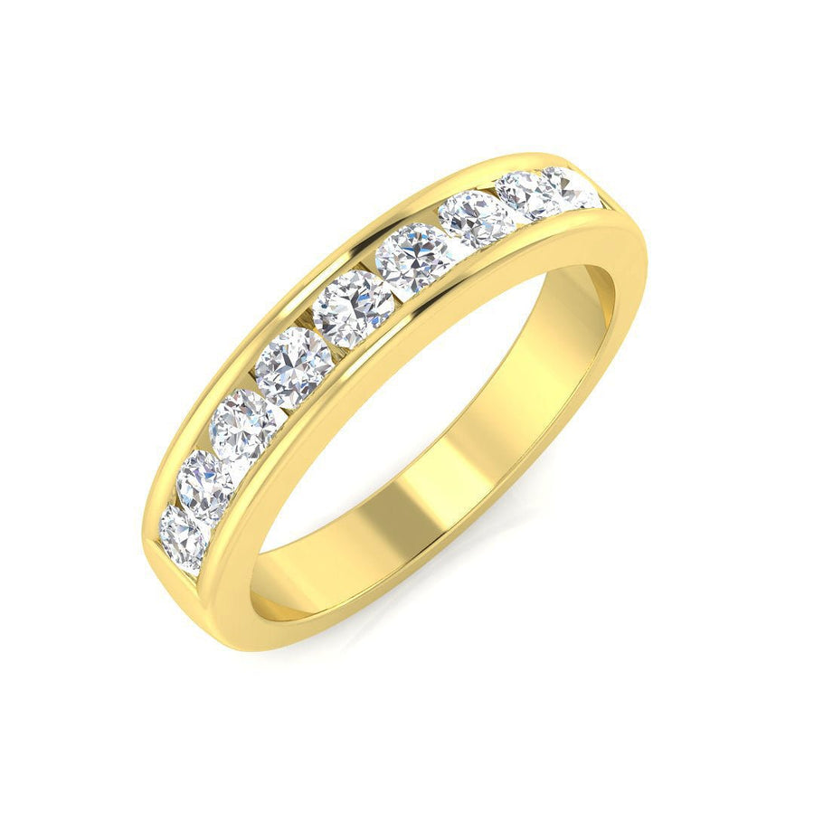 Eternity Diamond 9 Stone Ring 0.50ct F-VS Quality in 18k Yellow Gold - My Jewel World